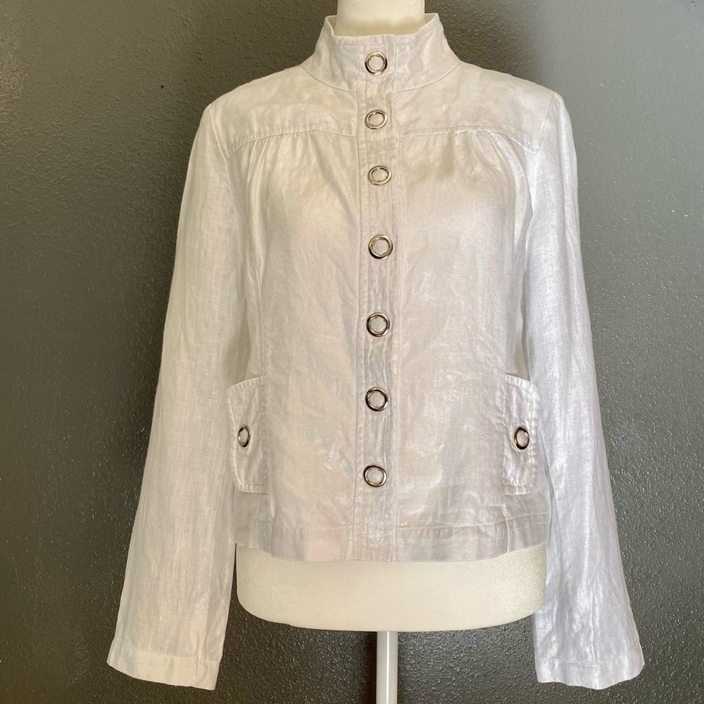 Vintage Elliot Lauren Linen Jacket - Size 4. Made in USA!